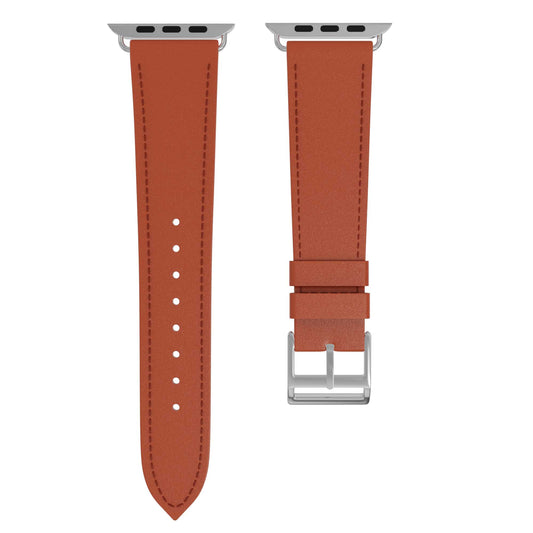 Premium Läderarmband Till Apple Watch - Orange 