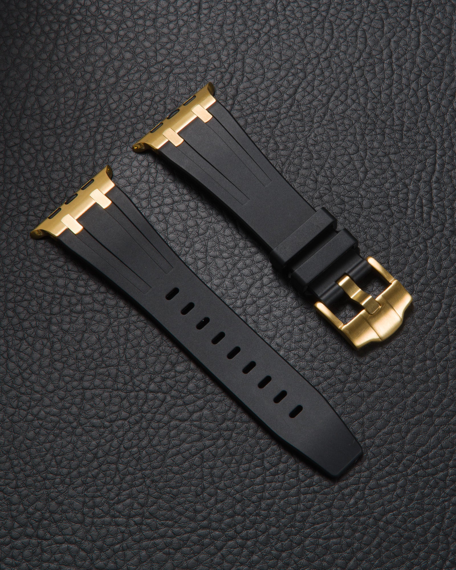 Band for Apple Watch Black with Gold details