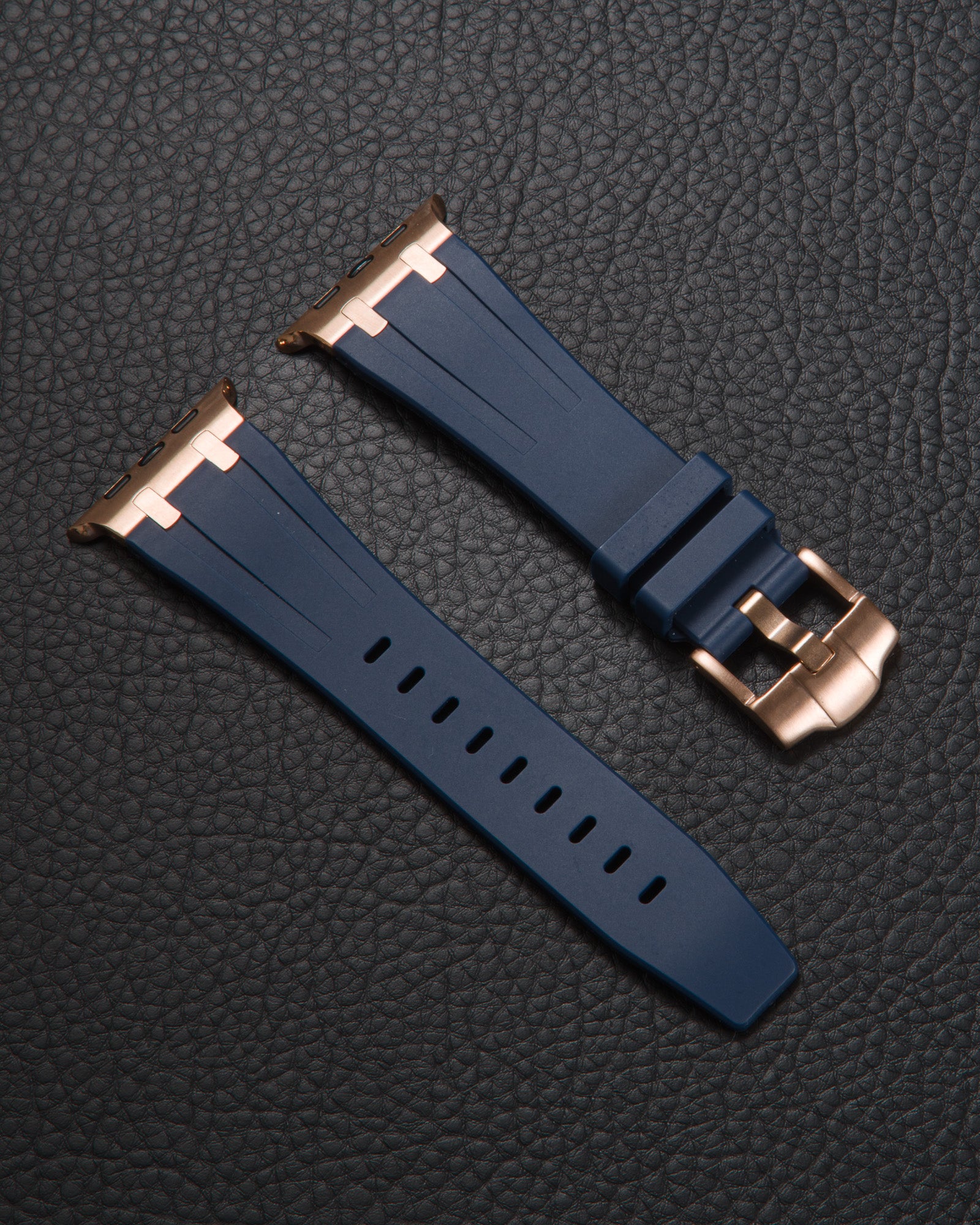 Band for Apple Watch Navy Blue with Rose Gold details