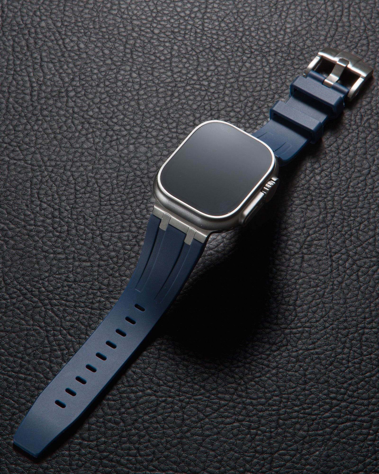 Navy band for Apple Watch with Silver Pin Buckle