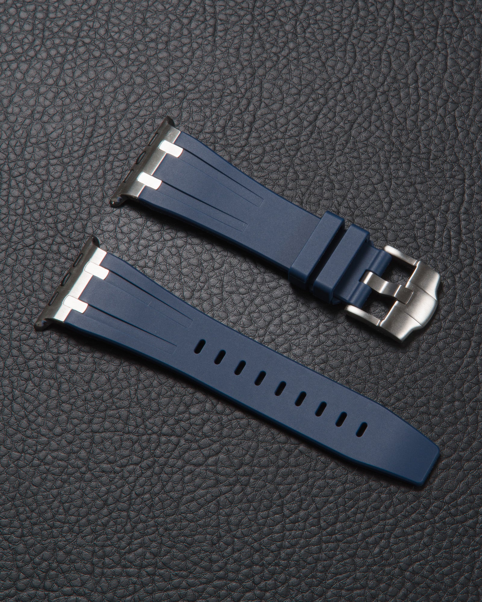 Band for Apple Watch Navy Blue with Silver detalis