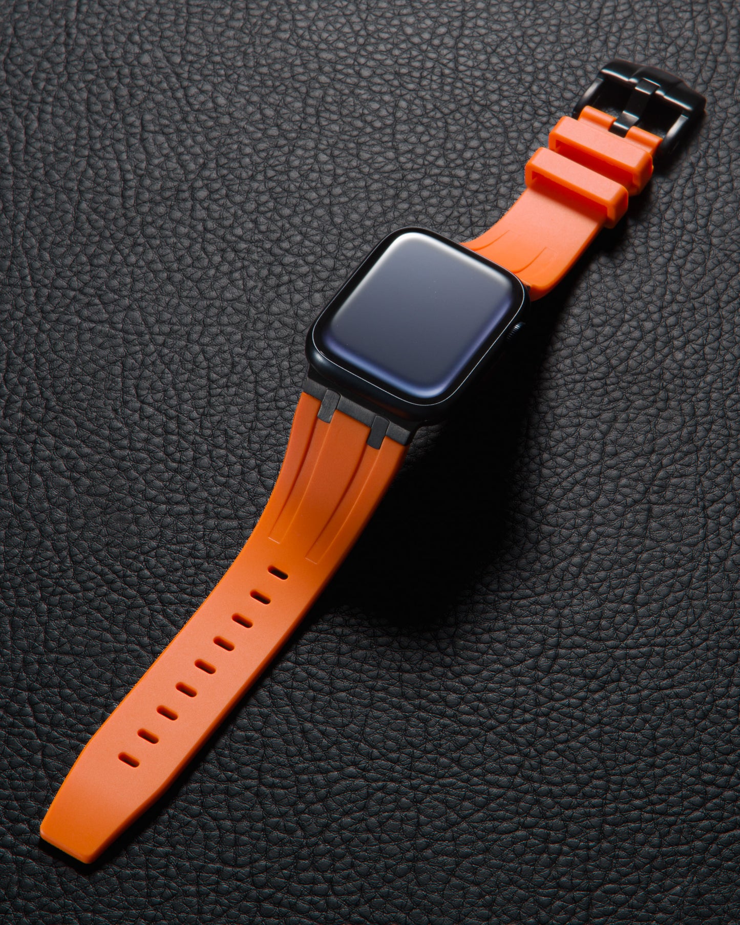  Orange band for Apple Watch with Black Pin Buckle