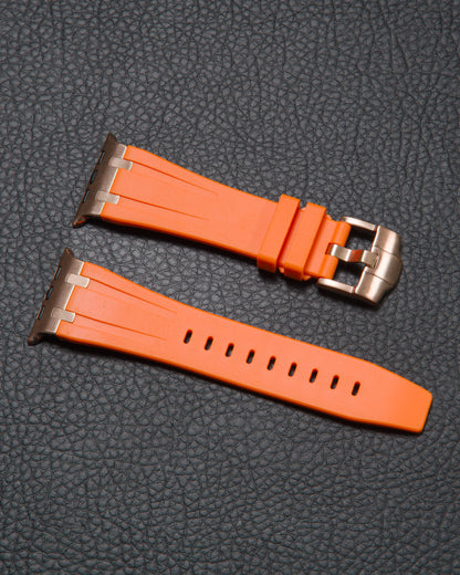 Band for Apple Watch Orange with Rose Gold details