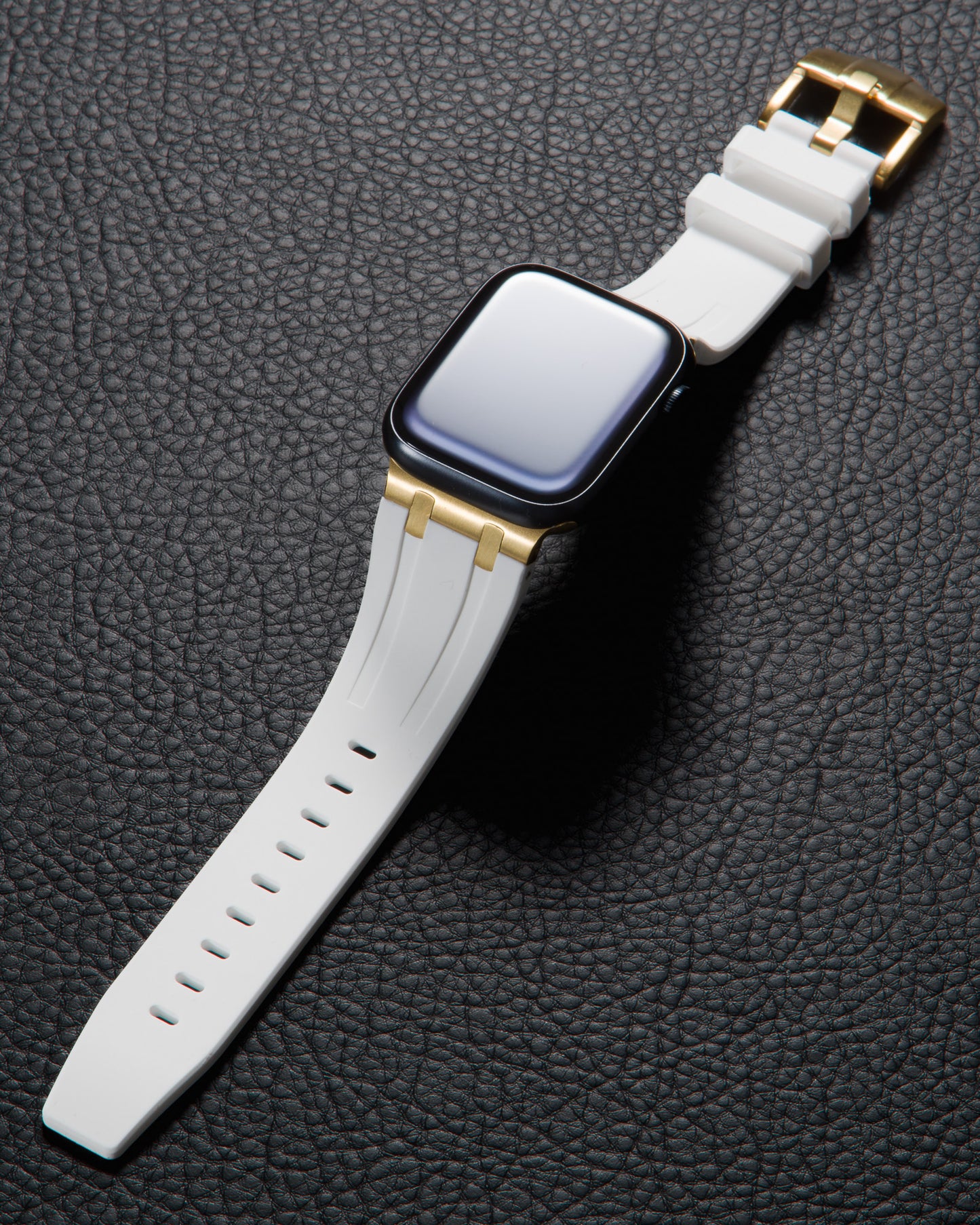 White band for Apple Watch with Gold Pin Buckle