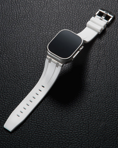 White band for Apple Watch with Silver Pin Buckle